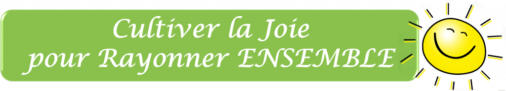 Bannière verte Cultiver la Joie pour Rayonner Ensemble avec soleil souriant - rituel quotidien Les Arbres du Bonheur