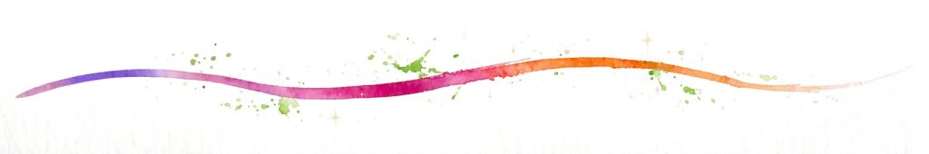 Séparateur aquarelle vague arc-en-ciel violet rose orange
